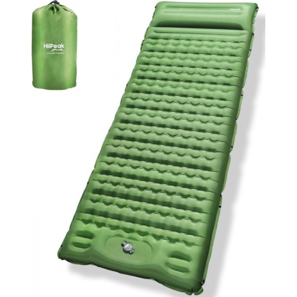 HiiPeak Sleeping Pad - Ultralight Inflatable Sleeping Mat with Built-in Foot Pump, Durable Compact Waterproof Camping Air Mattress for Camping, Backpacking, Hiking, Tent Trap Traveling (Green)